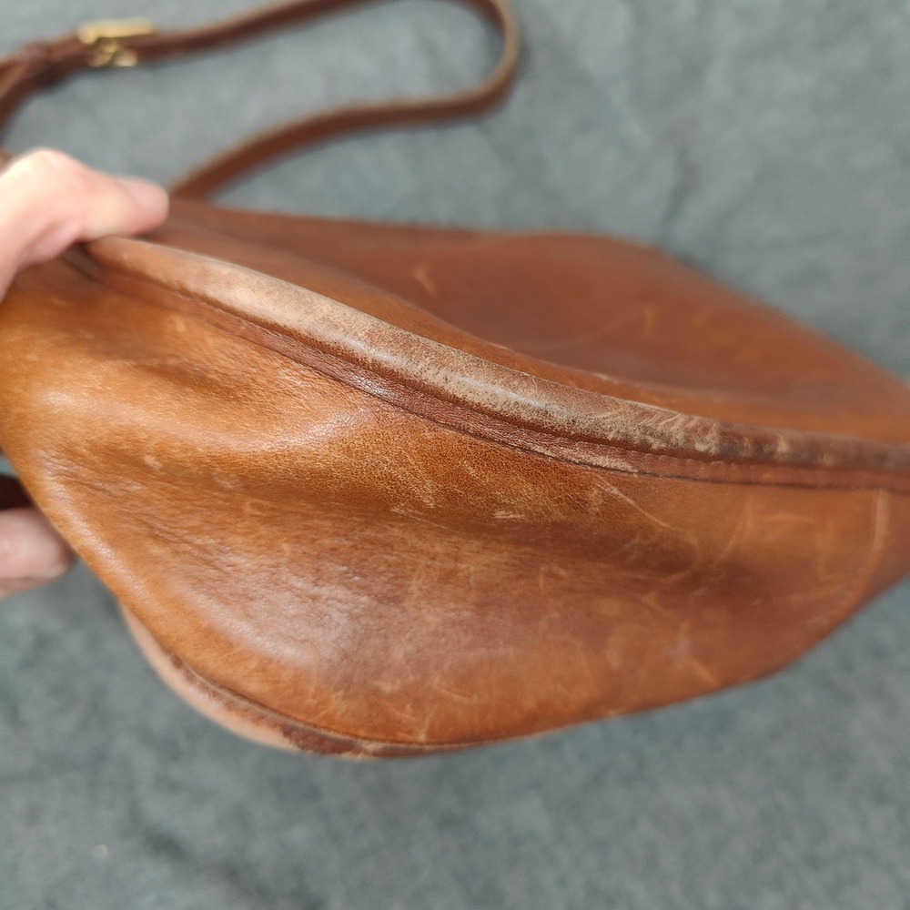 Vintage 90s Coach City Bag Women Medium Tan Leather Turnlock Crossbody AS IS - Picture 11 of 13